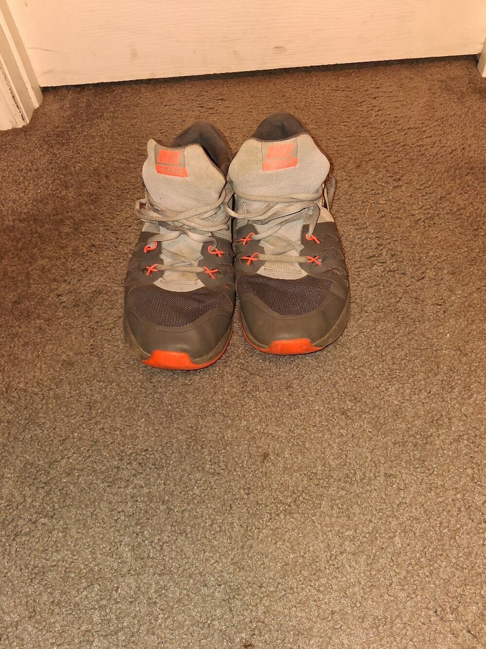 Nike Men’s Gray & Orange Athletic Shoes